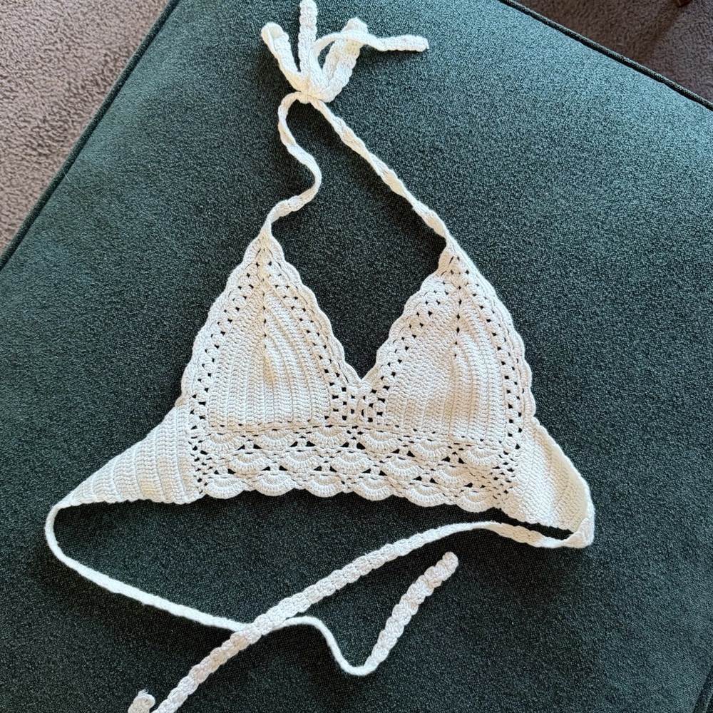 Crochet Halter Bikini Top